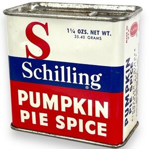 Schilling Vintage Spice Tin - Pumpkin Pie Spice - 1 1/4 oz Vintage Made In USA